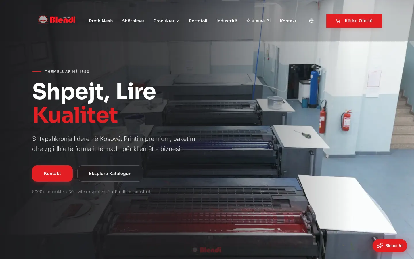 Blendi Group digital product catalogue and company website